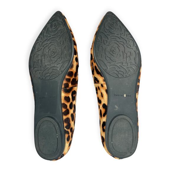 Taryn Rose | 9B | Faye Leopard Print Calf Hair Pointed Toe Slip On Loafer Flats - Picture 7 of 9